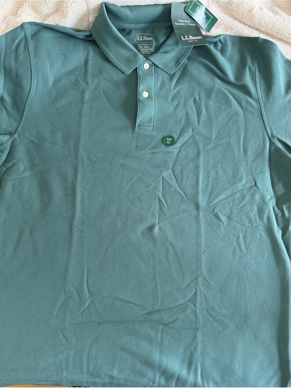 L.L. Bean Men's Teal Short-Sleeve Polo
